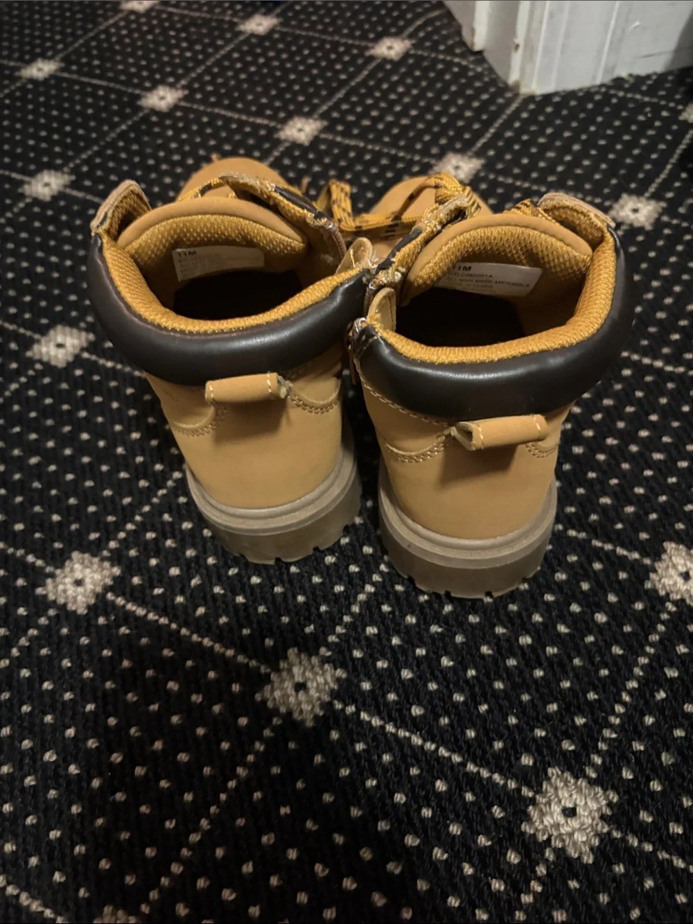 Kids Tan Lace-Up Hiking Boots